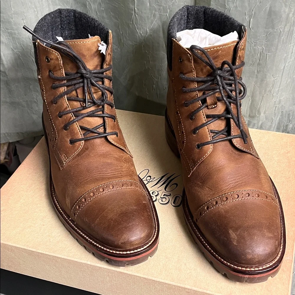 Johnston & Murphy Tan Oiled Cap Toe Karnes Boot - Men - Picture 1 of 5